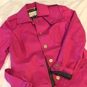 Banana Republic Bright Pink Long Trench Coat